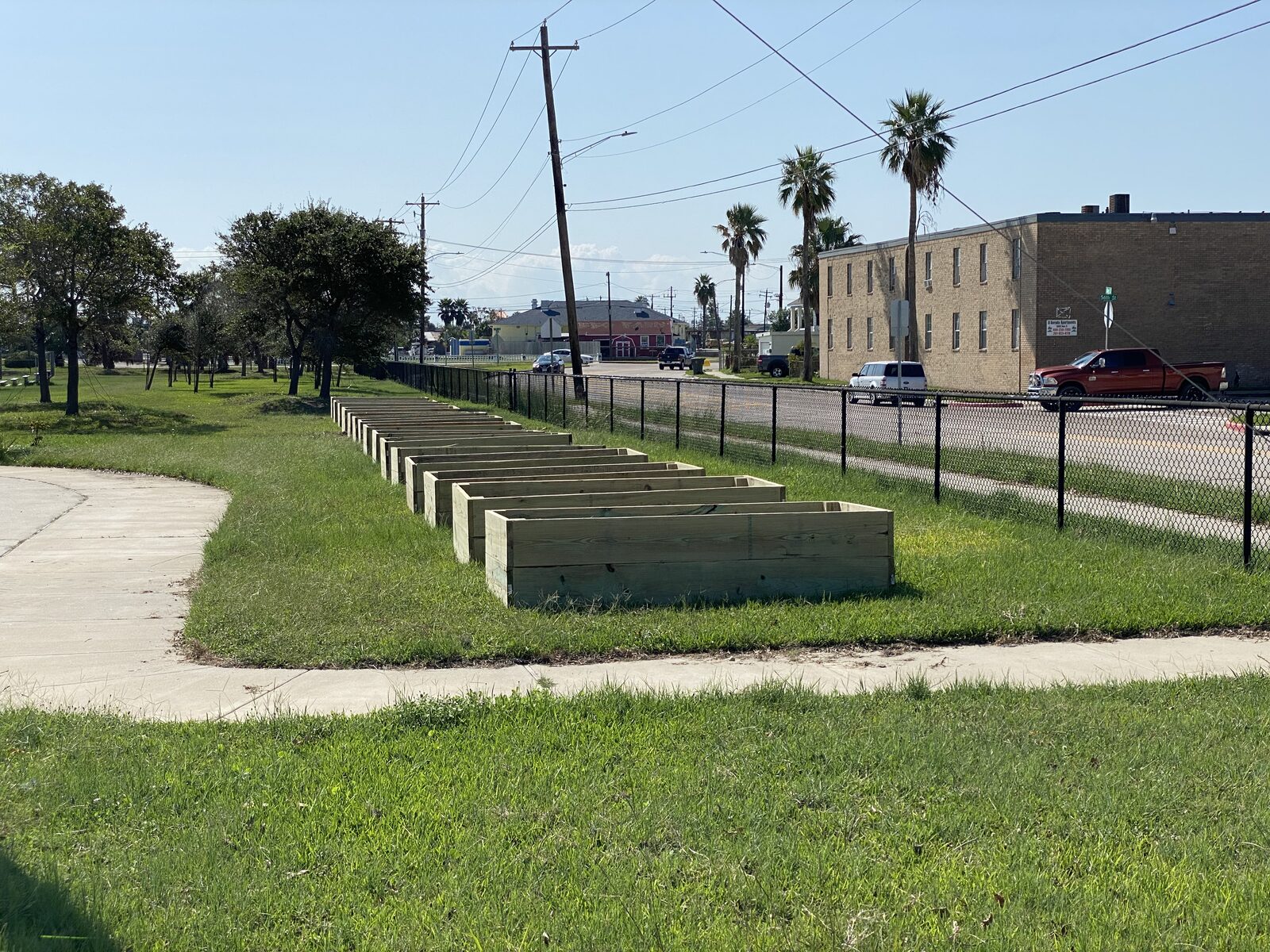 Community garden beds built by Sand Star