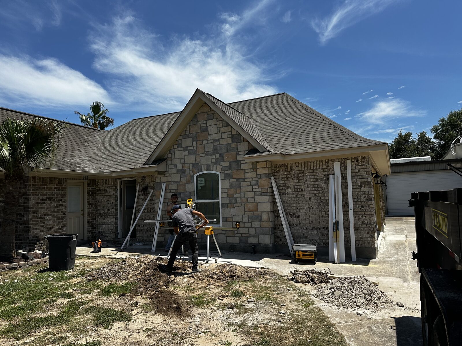Commercial exterior work in progress