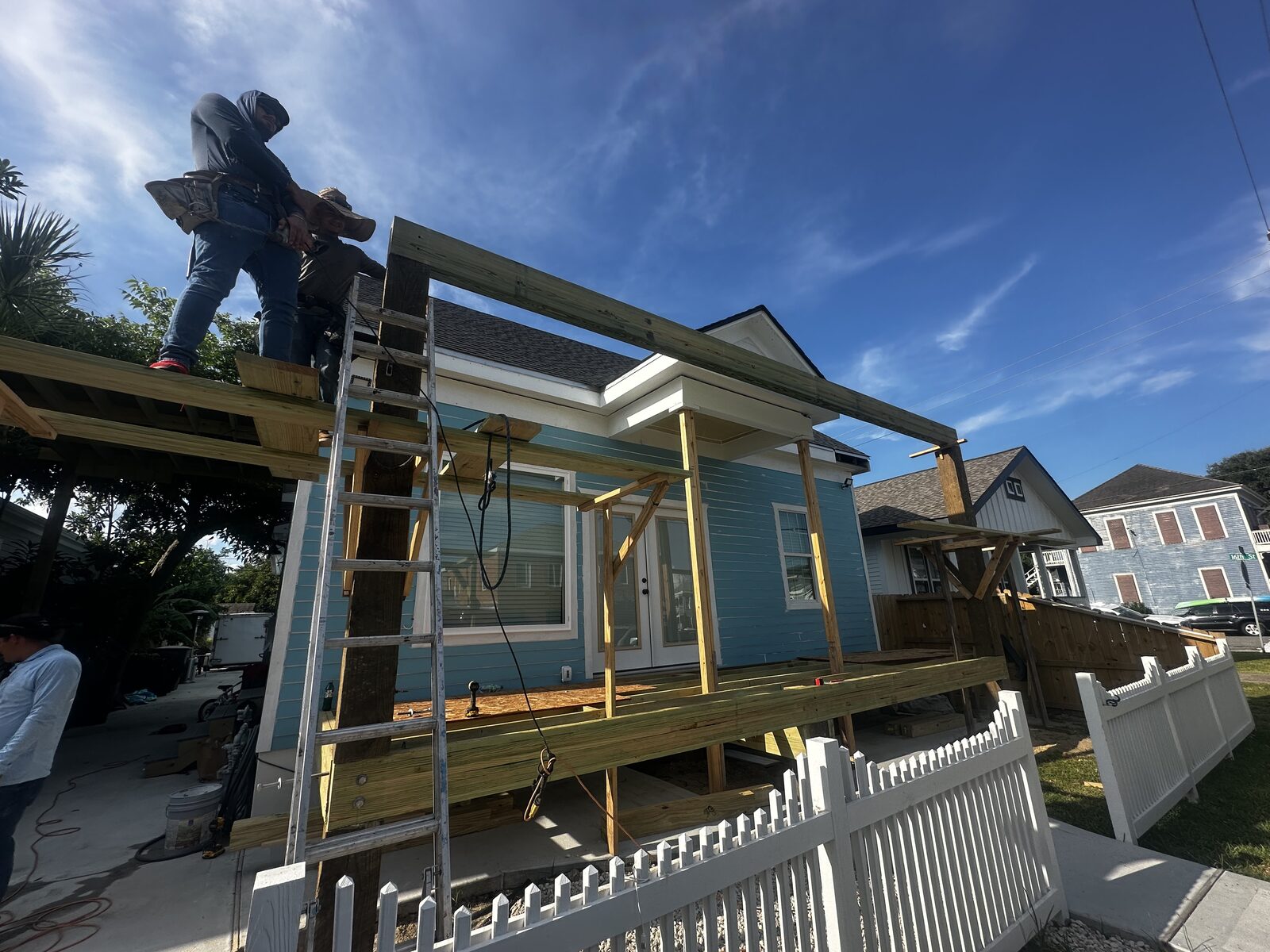 Porch and patio cover build on a Galveston home